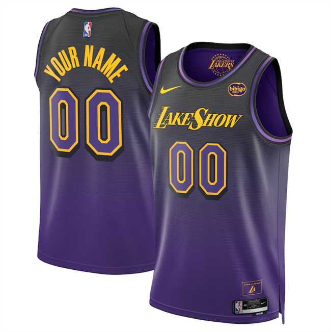 Men%27s Los Angeles Lakers Active Player Custom Purple 2024-25 City Edition Stitched Basketball Jersey